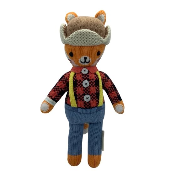 Cuddle + Kind Wyatt The Fox 14" Hand-Knit Doll Plush Stuffed Animal Handmade - Picture 1 of 7